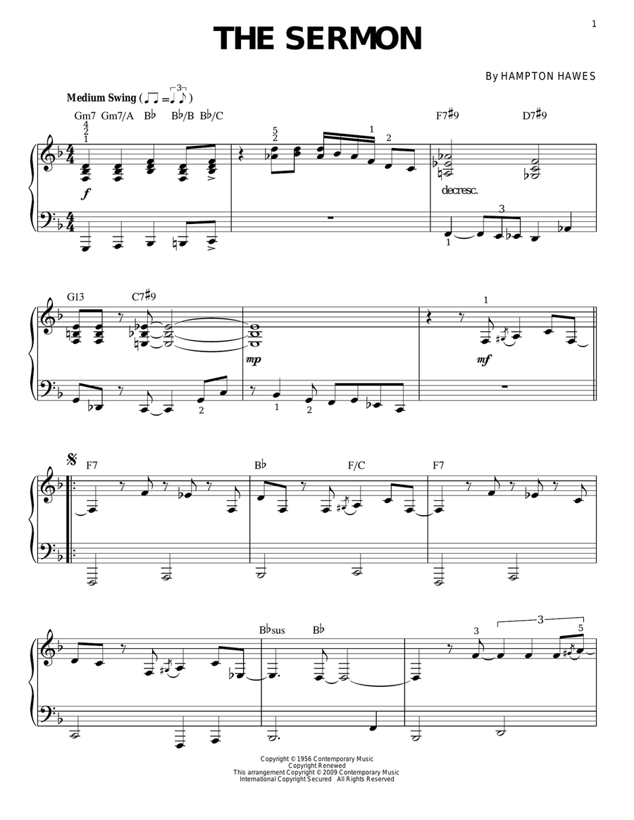 The Sermon (arr. Brent Edstrom) Piano Solo scores gallery preview page 1