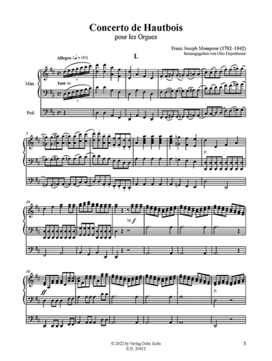 Concerto de Hautbois pour les Orgues (für Orgel)