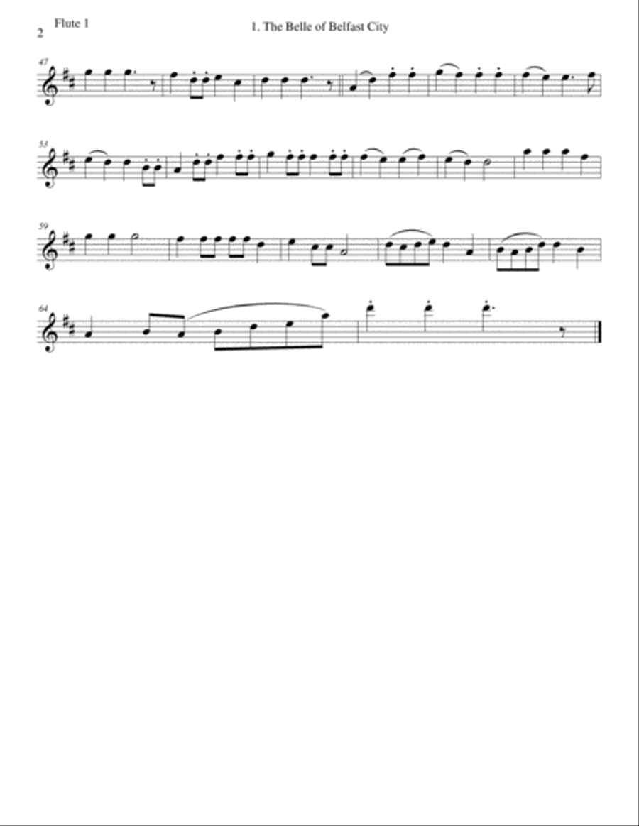 12 Flute duos based on Folksongs and Old Time Music Hall songs Flute Duet scores gallery preview page 5