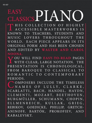 Book cover for Easy Piano Classics