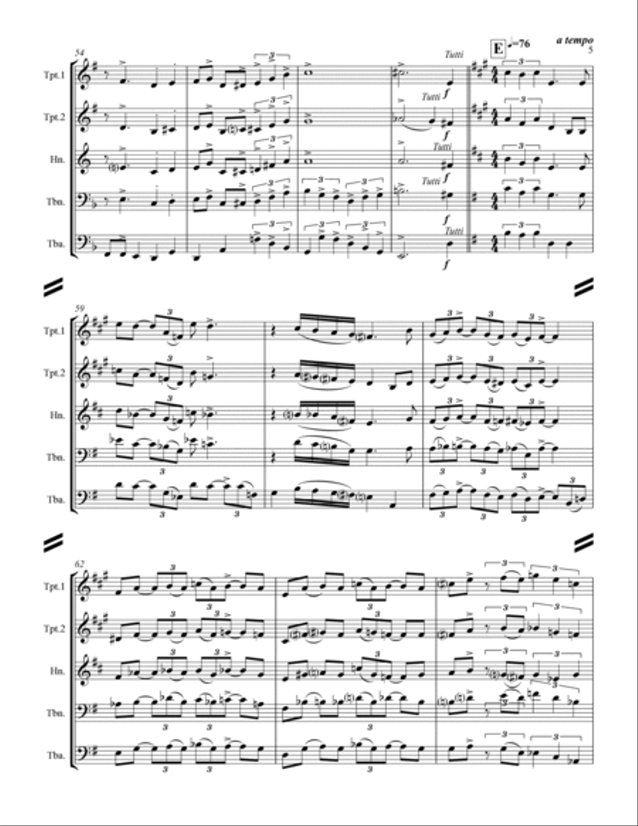 When Sunny Gets Blue Brass Ensemble scores gallery preview page 6
