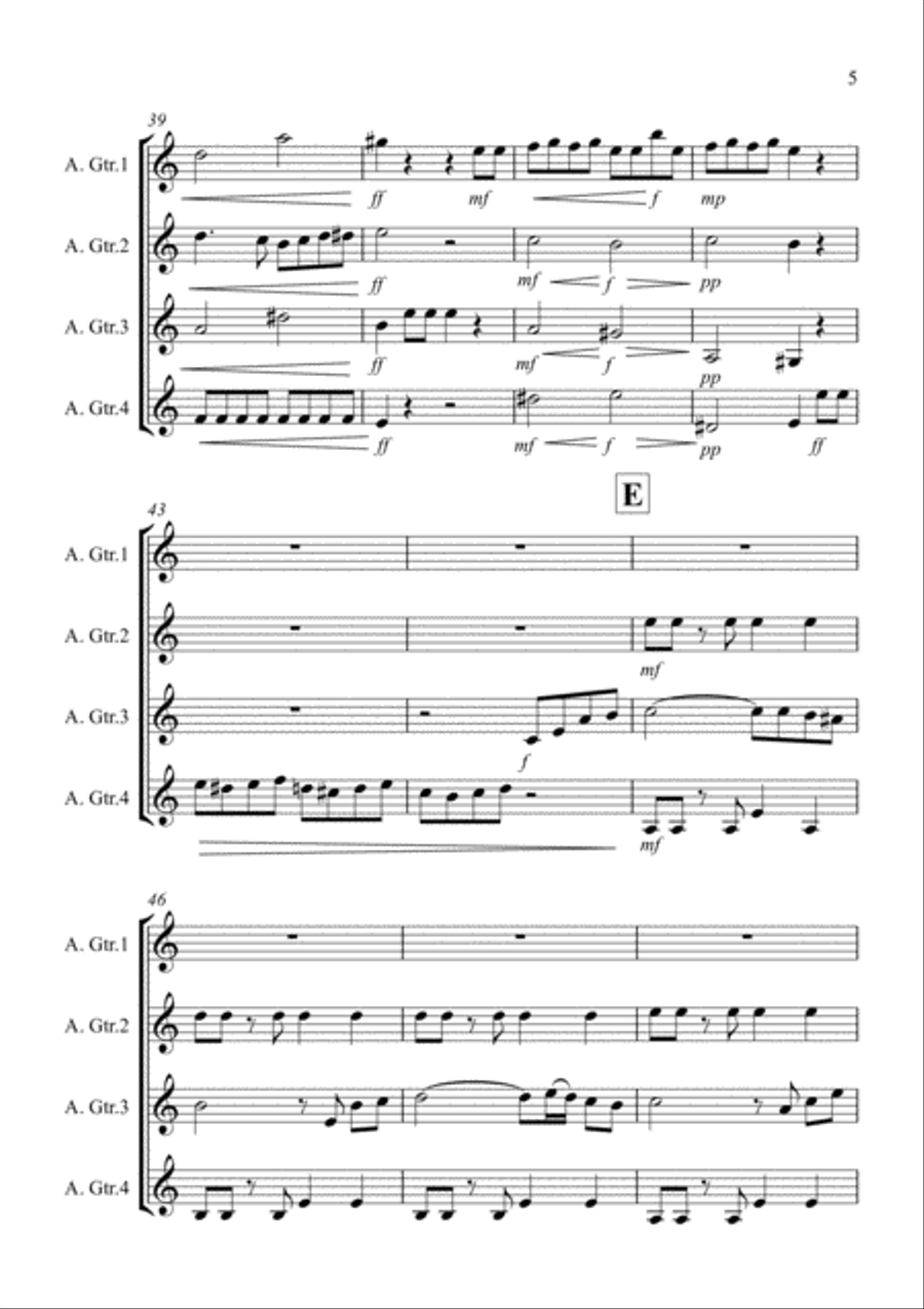 Tasty Tango for Guitar Quartet Guitar Ensemble scores gallery preview page 5
