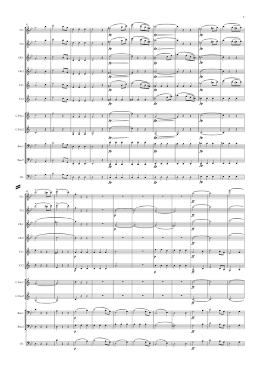 Schubert: Symphony No.5, D.485 Mvt. III Menuetto and Trio - wind dectet/bass image number null