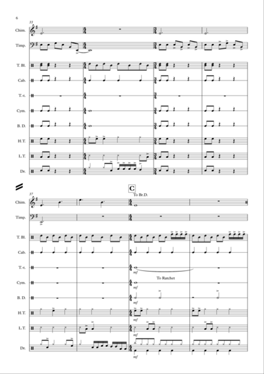 Just Like Clockwork Percussion Ensemble scores gallery preview page 6