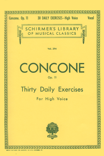 30 Daily Exercises, Op. 11 – High Voice