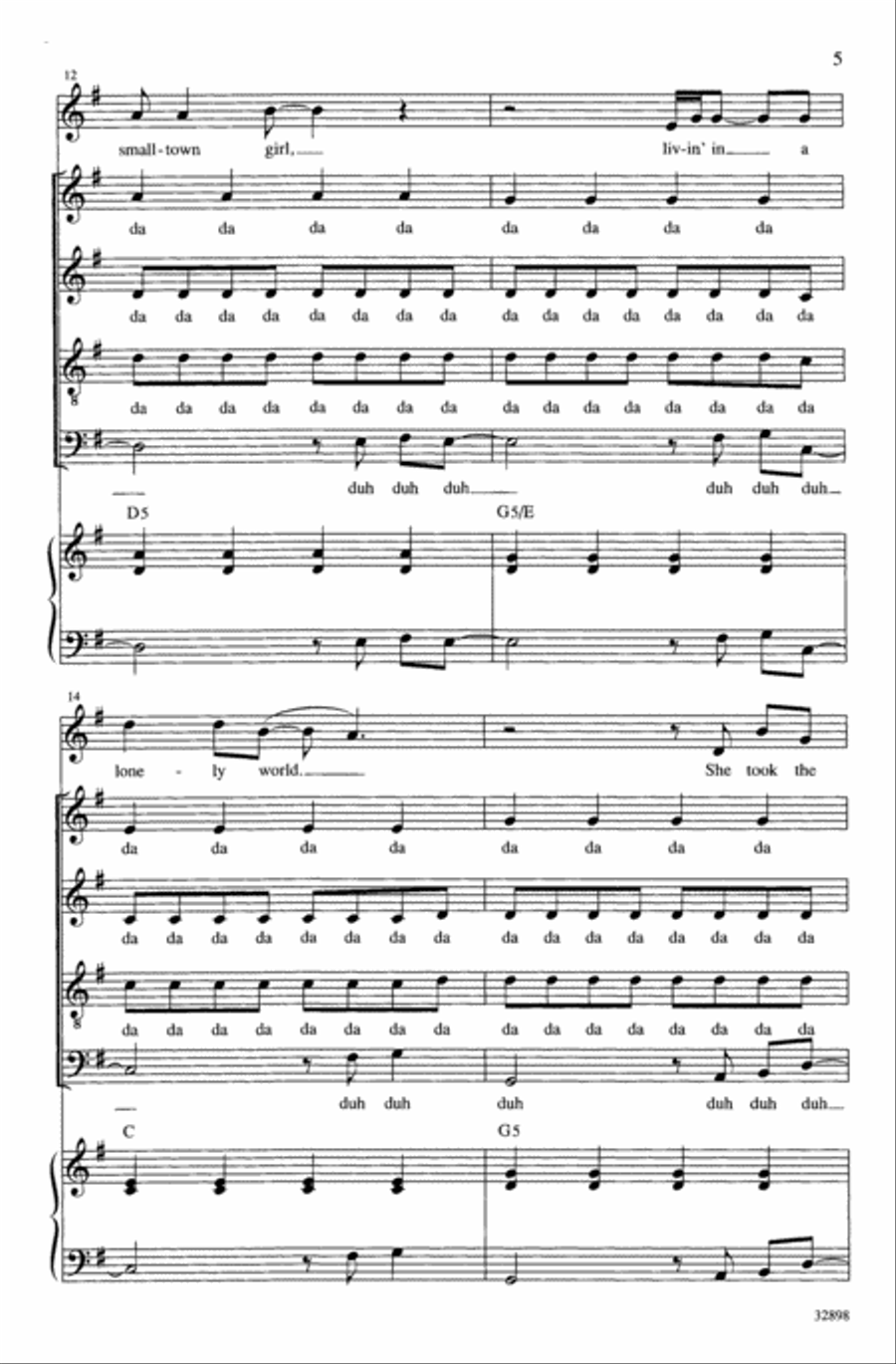 Don't Stop Believin' Don't Stop Believin' Choir scores gallery preview page 4