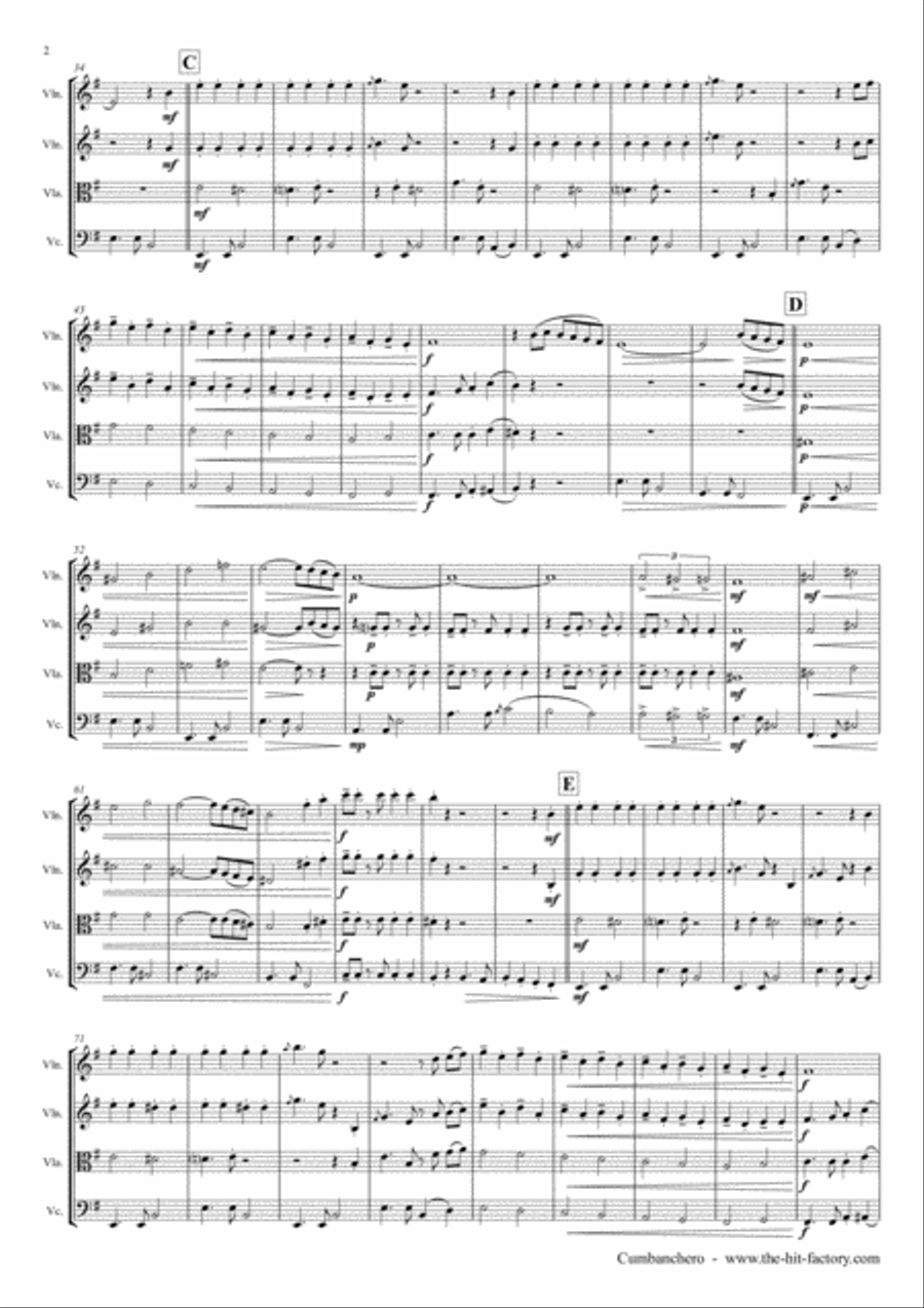 El Cumbanchero String Quartet scores gallery preview page 2