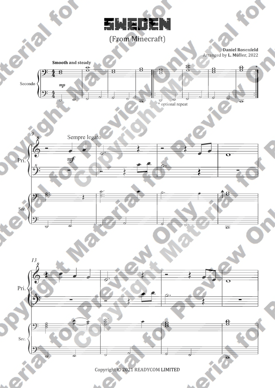 Minecraft Easy Piano scores gallery preview page 1