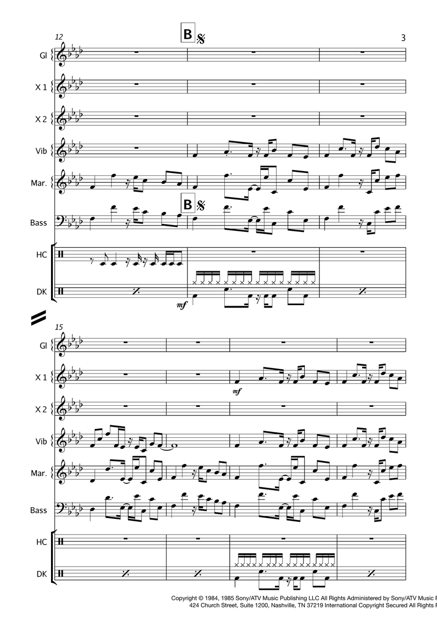 Axel F Percussion Ensemble scores gallery preview page 3