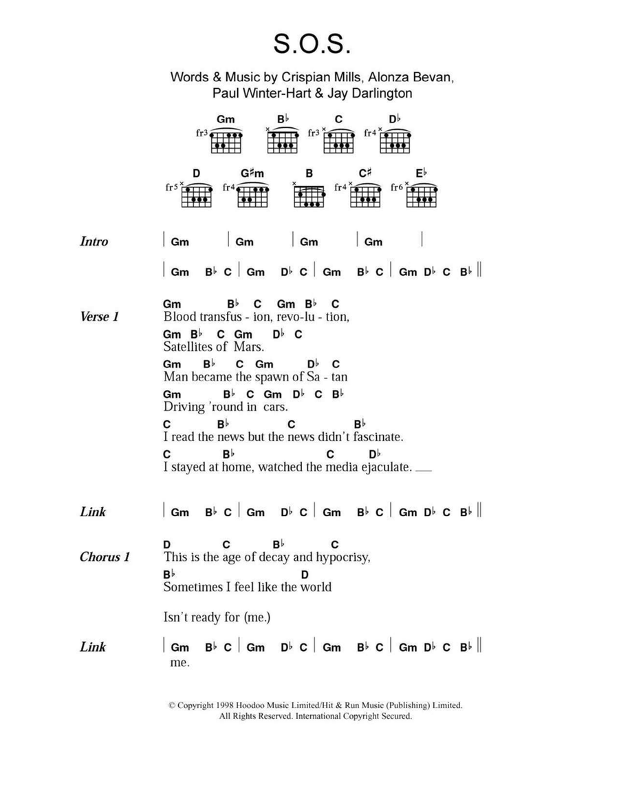 S.O.S. Acoustic Guitar scores gallery preview page 1