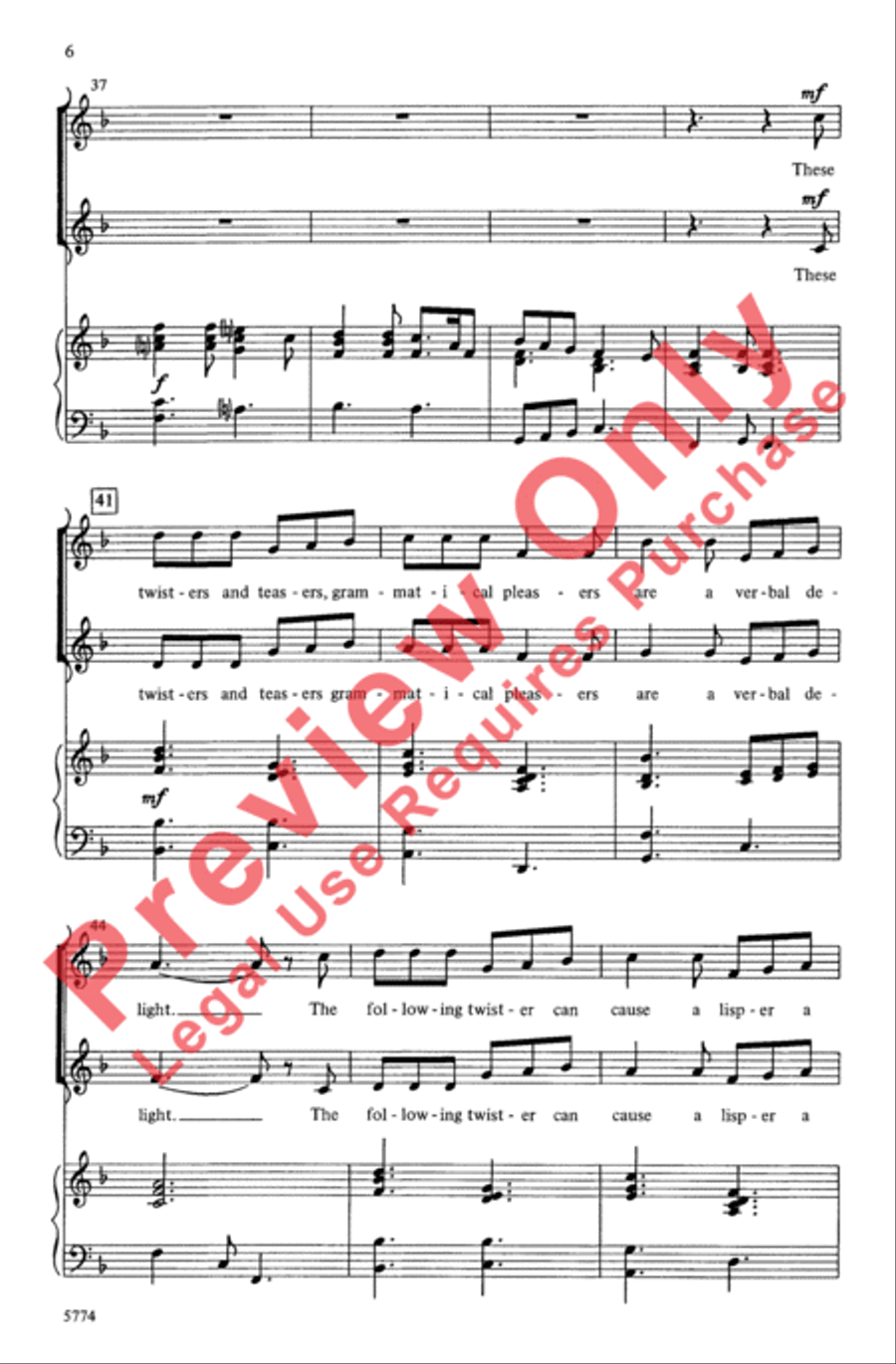 A Twist of the Tongue 2-Part scores gallery preview page 6