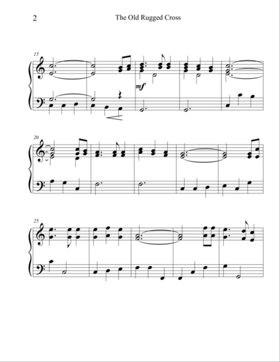 The Old Rugged Cross for Handbell Choir Handbell Choir scores gallery preview page 2