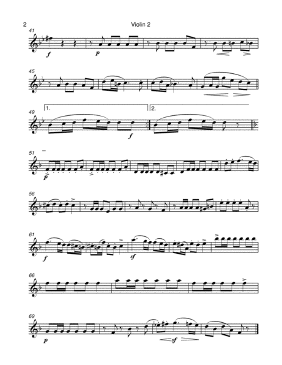 Polonaise - F. Schubert - For 3 Violins - Intermediate String Trio scores gallery preview page 5
