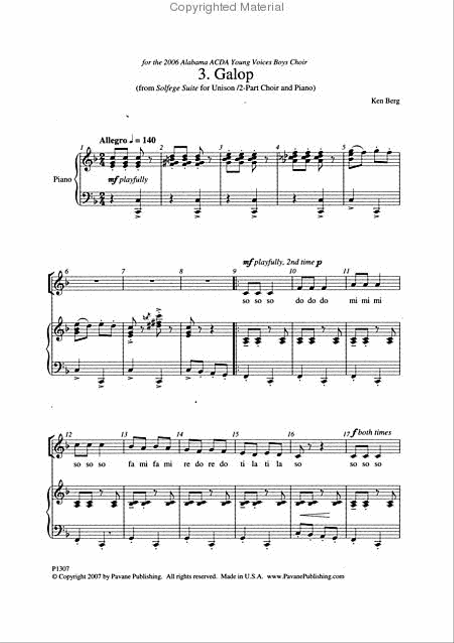 Galop Unison Choir scores gallery preview page 2