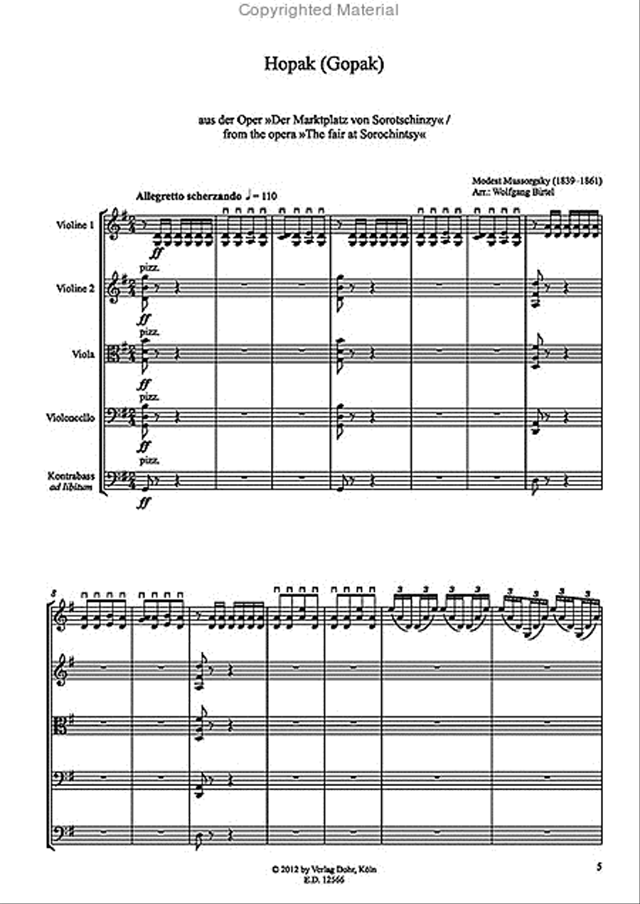 Hopak (Gopak) (für Streichquartett) (aus 