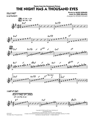 The Night Has A Thousand Eyes - Bb Solo Sheet