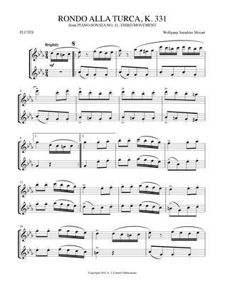 Book cover for Rondo alla turca, K. 331 (from Piano Sonata No. 11, Third Movement)