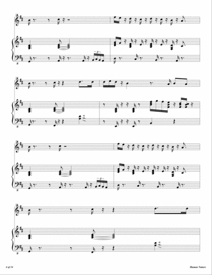 Human Nature Flute Solo scores gallery preview page 5