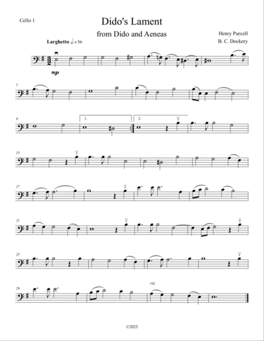 Dido's Lament (Cello Solo with Piano Accompaniment) Dido's Lament (Cello Solo with Piano Accompaniment) Piano scores gallery preview page 3