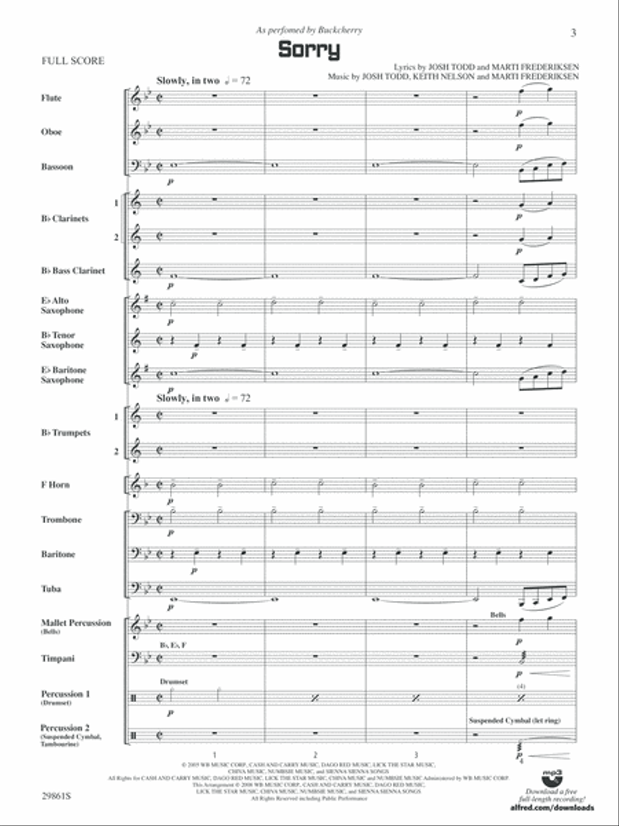 Sorry: Score Concert Band scores gallery preview page 3