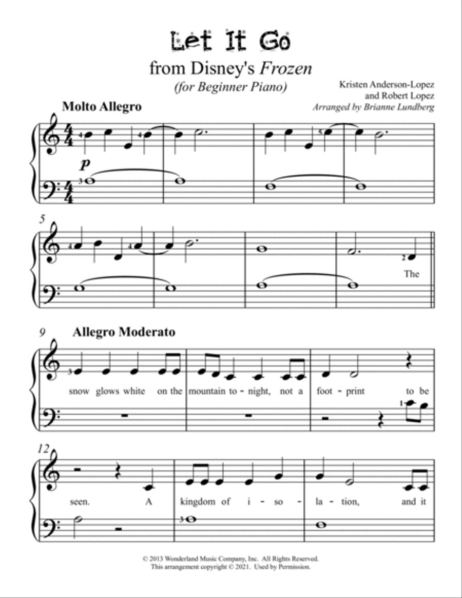 Let It Go Easy Piano scores gallery preview page 2