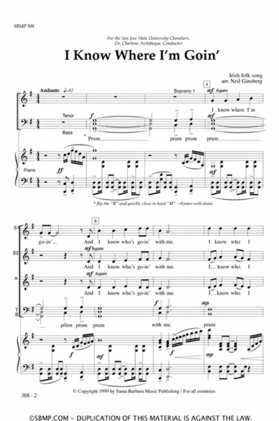 I Know Where I'm Goin' - SATB Octavo image number null