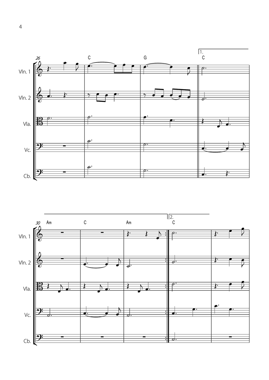 Hallelujah String Quintet scores gallery preview page 4