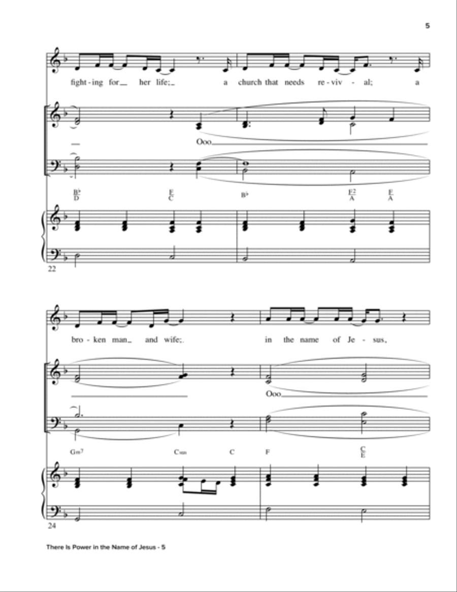 There Is Power In The Name Of Jesus 4-Part scores gallery preview page 5
