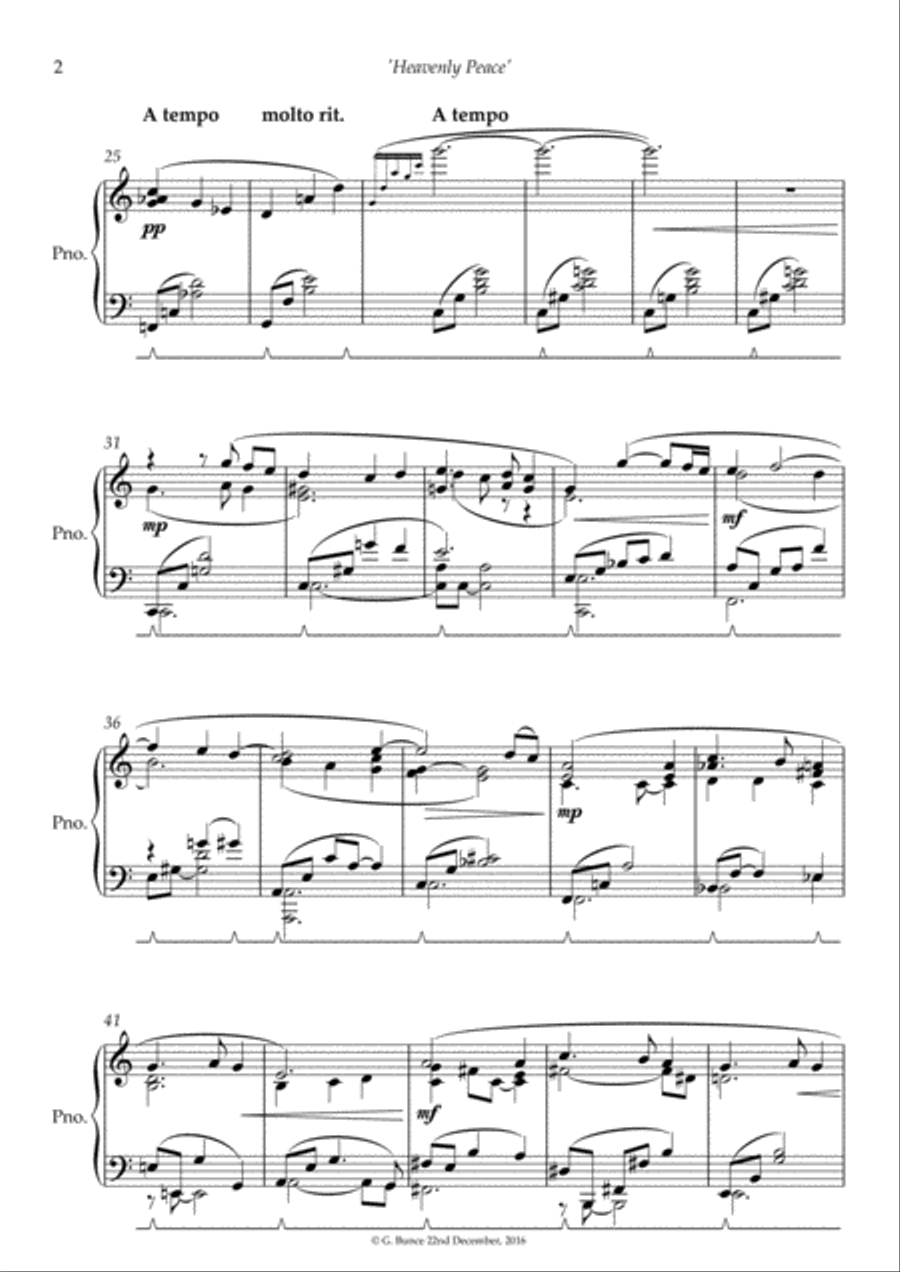 Heavenly Peace Piano Solo scores gallery preview page 2