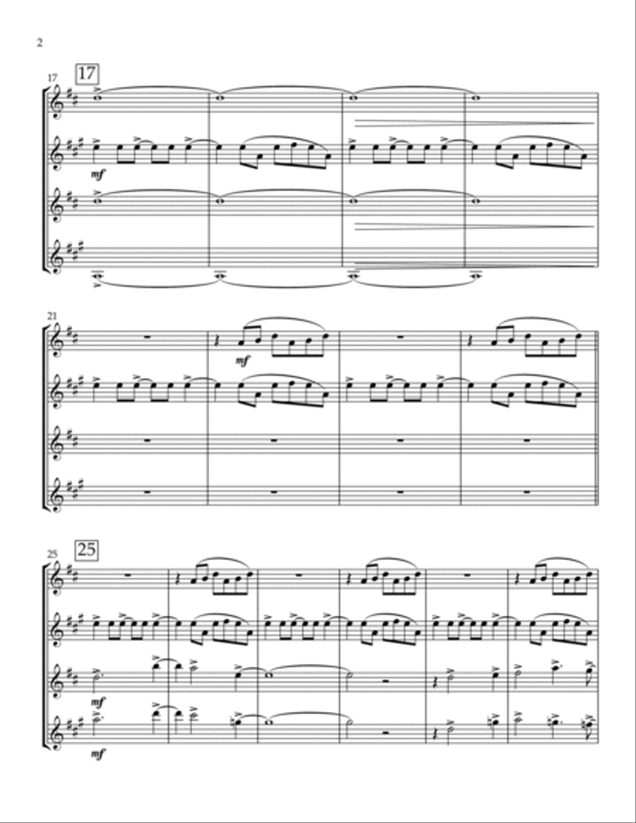 Fanfare For Four Saxophone Quartet scores gallery preview page 2