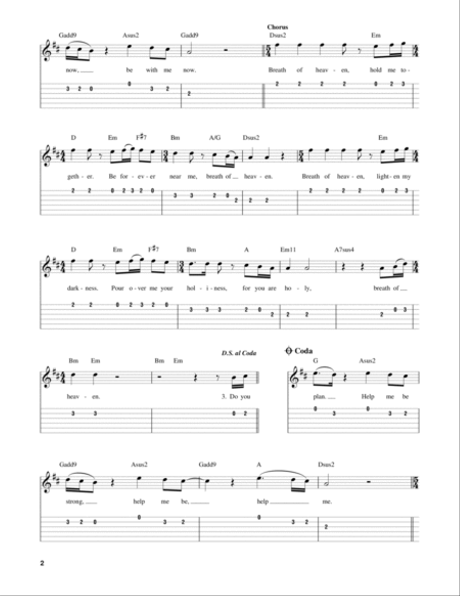 Breath Of Heaven (Mary's Song) Guitar Tablature scores gallery preview page 2