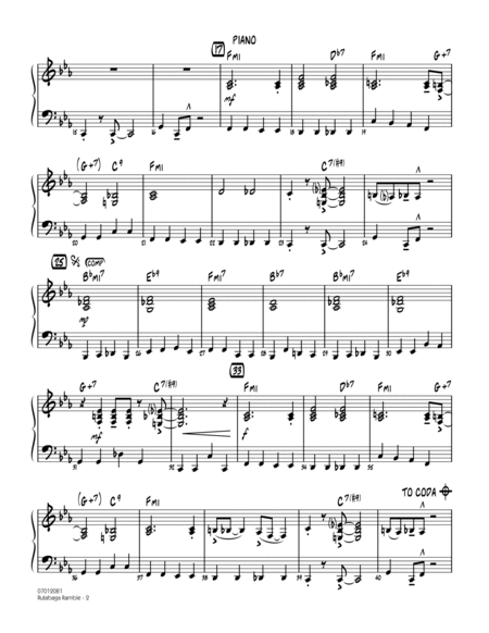 Rutabaga Ramble - Piano