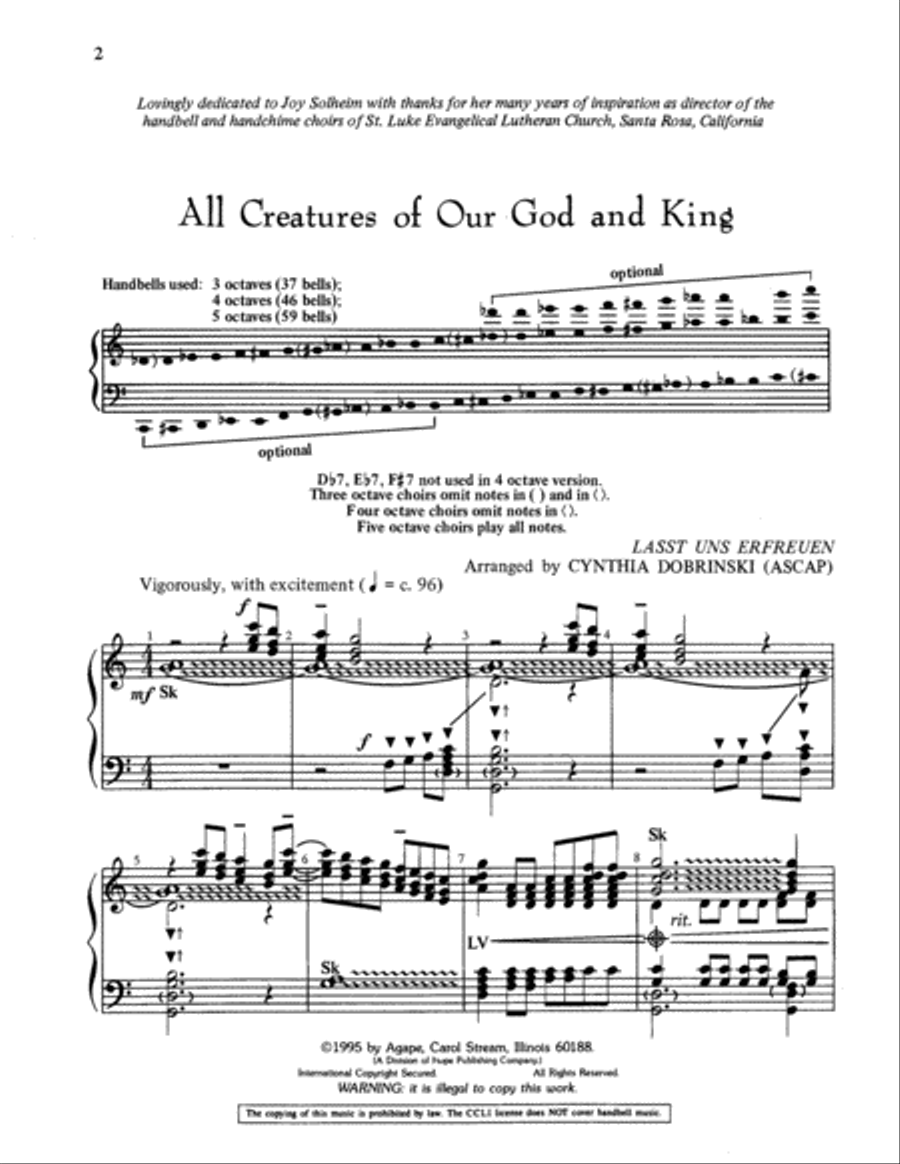 All Creatures of Our God and King 5-Octaves scores gallery preview page 2