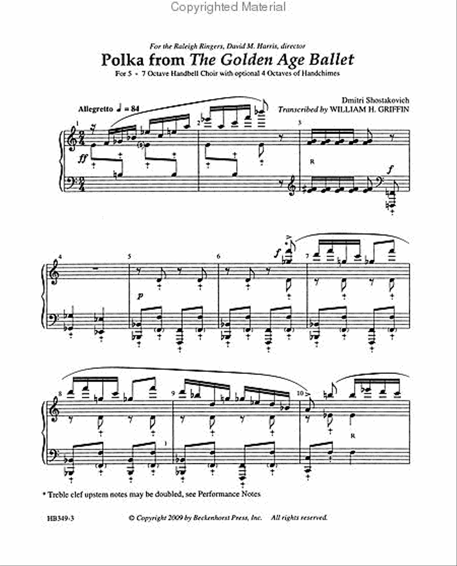 Polka from the Golden Age Ballet Handbell Choir scores gallery preview page 2