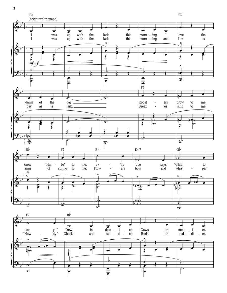 Up With The Lark Piano, Vocal, Guitar scores gallery preview page 2