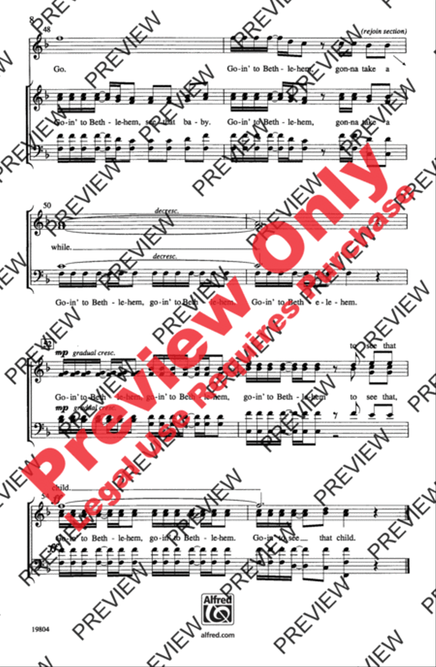 Goin' to Bethlehem 4-Part scores gallery preview page 8