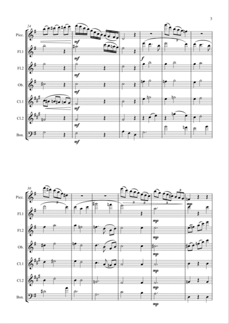 Wind Septet Woodwind Ensemble scores gallery preview page 3