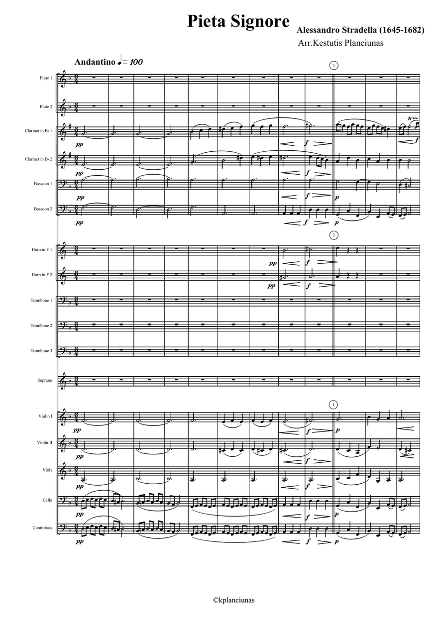 Pieta Signore (For soprano voice and symphony orchestra) Full Orchestra scores gallery preview page 2