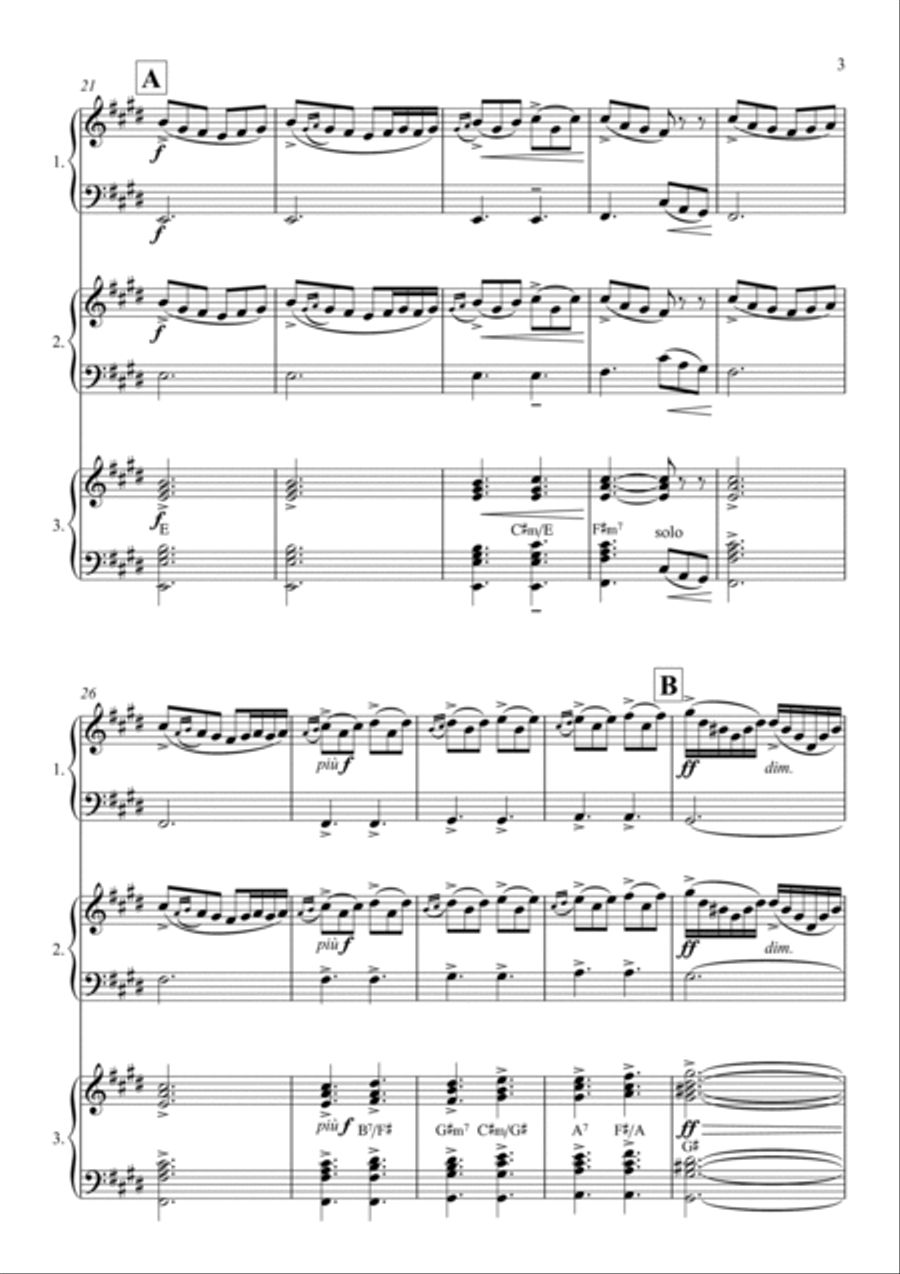 E. Grieg: Morning Mood / Morgenstemning (Accordion Trio) Chamber Music scores gallery preview page 3