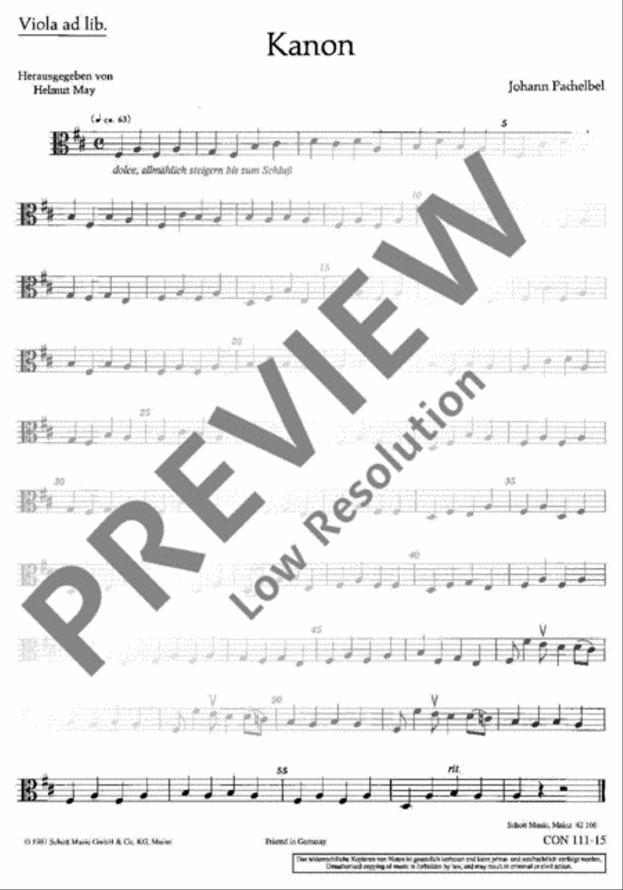Canon D major Canon D major Viola scores gallery preview page 2