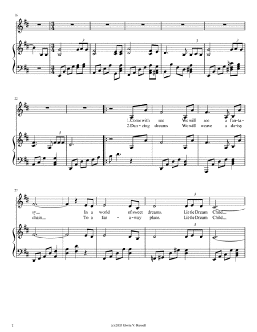 Dream Child Dream Child Soprano Voice scores gallery preview page 2
