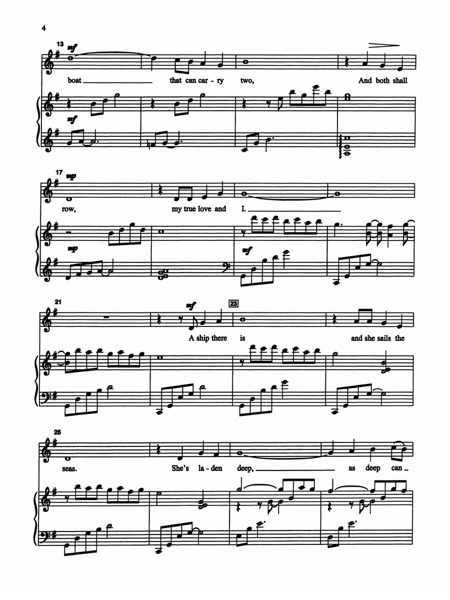 The Water Is Wide - Piano/Vocal Solo (Medium High) Piano, Vocal scores gallery preview page 2