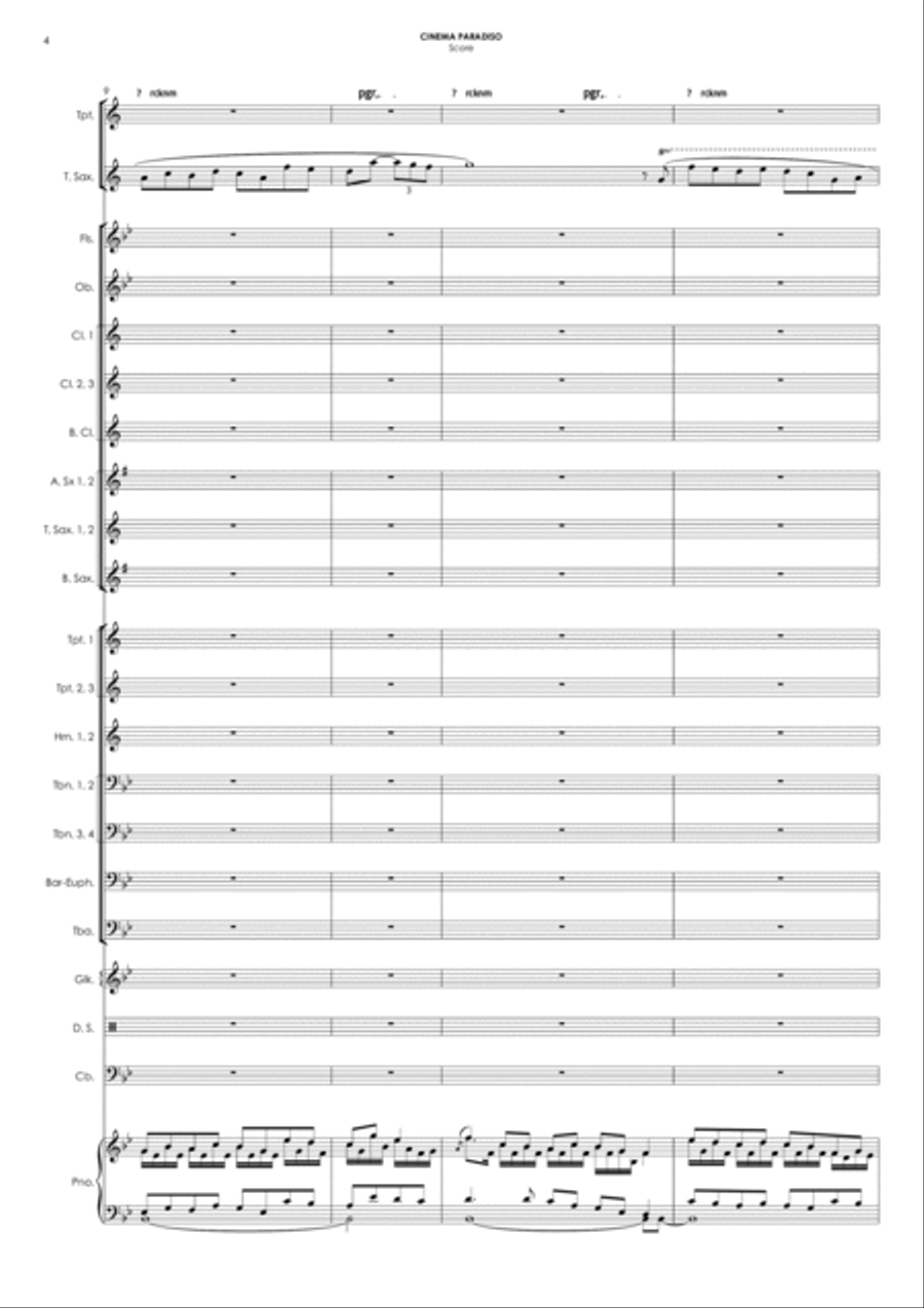 Love Theme (tema D'amore) Concert Band scores gallery preview page 4