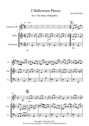 3 Halloween Pieces for Clarinet (or Trumpet in Bb), Violin and Cello Trio