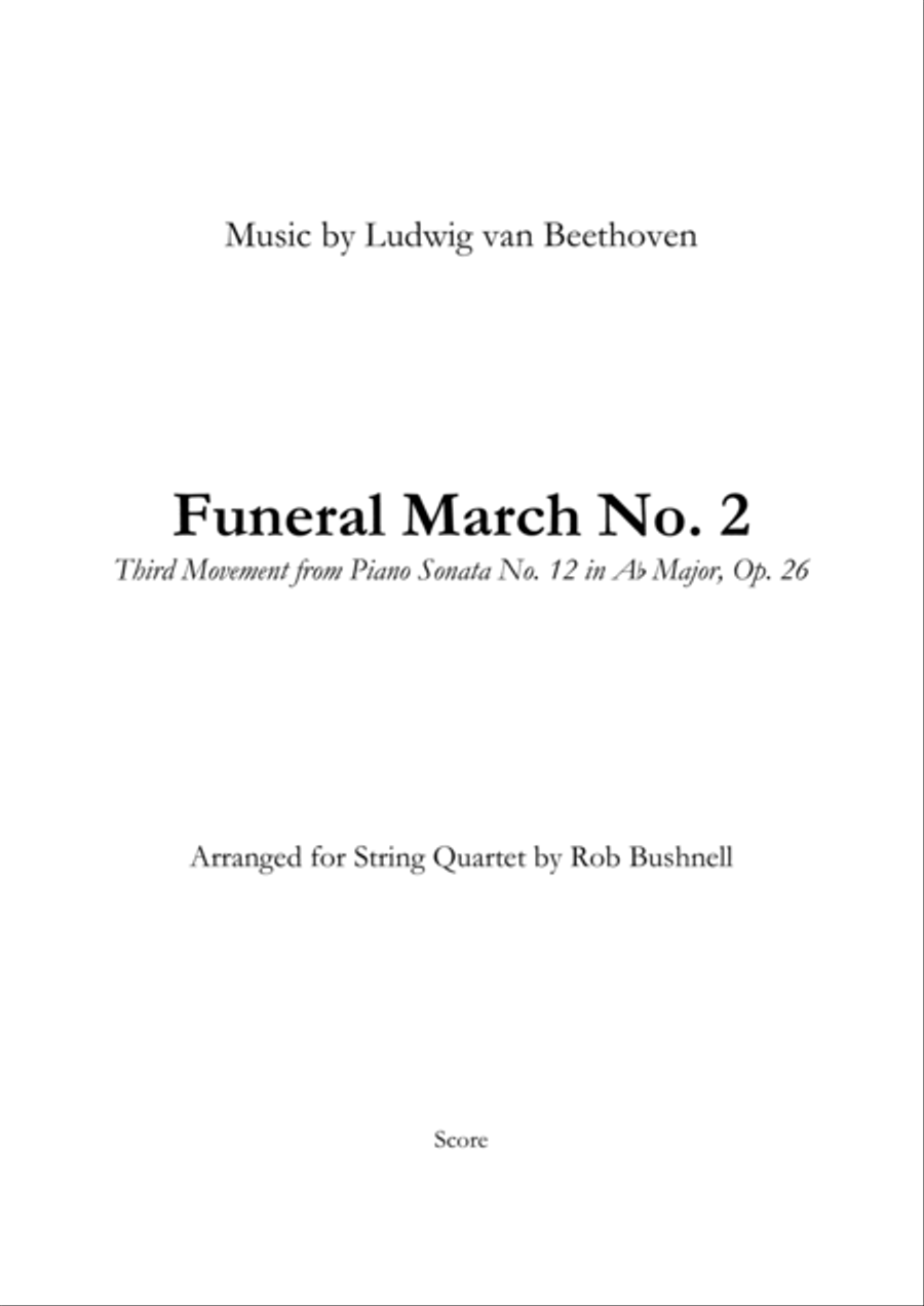 Funeral March No.2 (Beethoven) - String Quartet String Quartet scores gallery preview page 2