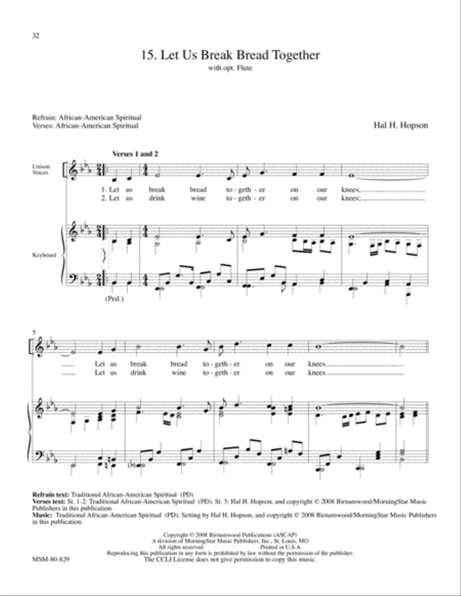 Let Us Break Bread Together 4-Part scores gallery preview page 1