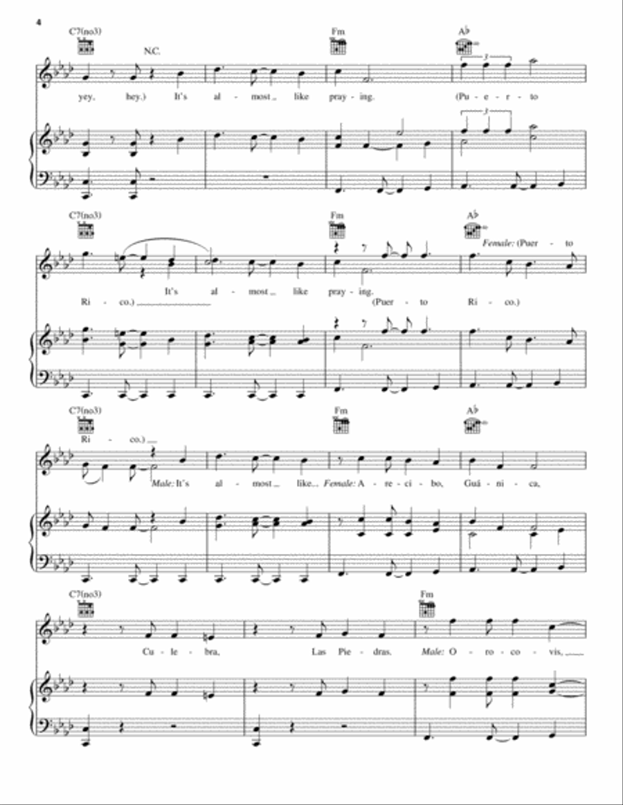 Almost Like Praying Piano, Vocal, Guitar scores gallery preview page 4