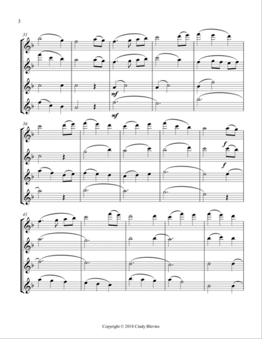 The First Noel, for Flute Quartet Flute Quartet scores gallery preview page 4