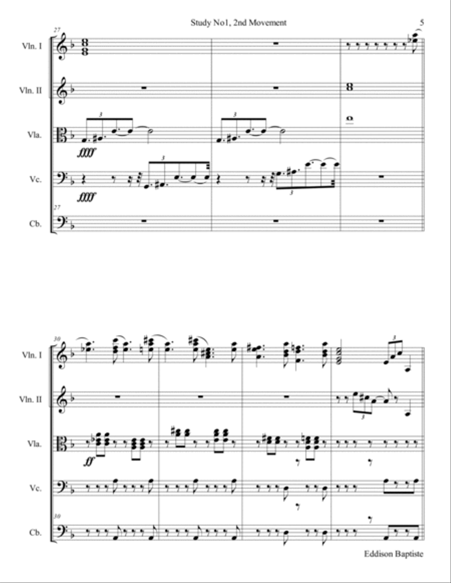 Study No1, 2nd Movement ADAGIO DOLORE String Orchestra scores gallery preview page 5