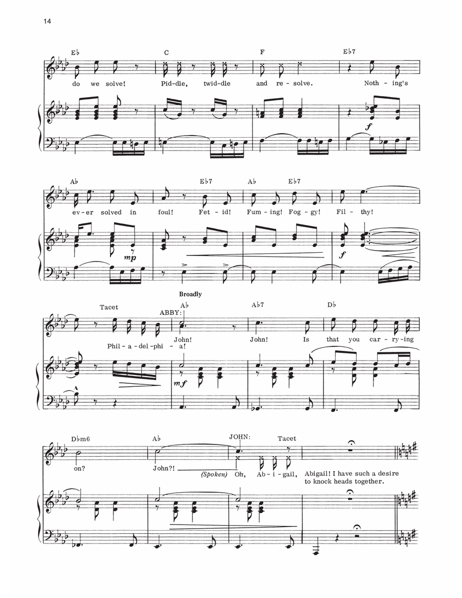 Piddle, Twiddle And Resolve (from 1776) Piano, Vocal, Guitar scores gallery preview page 6